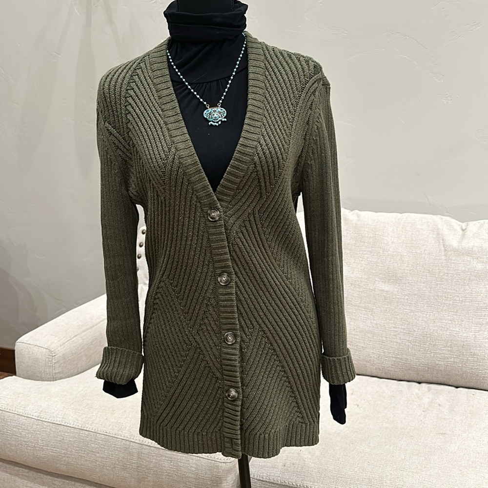 CAbi Aerial Knit Front Button Cardigan Style #3536